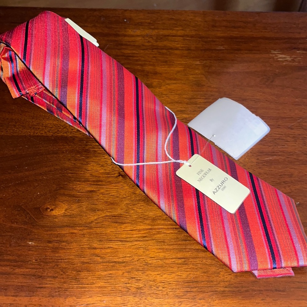 Azzuro Tie with Pocket Square